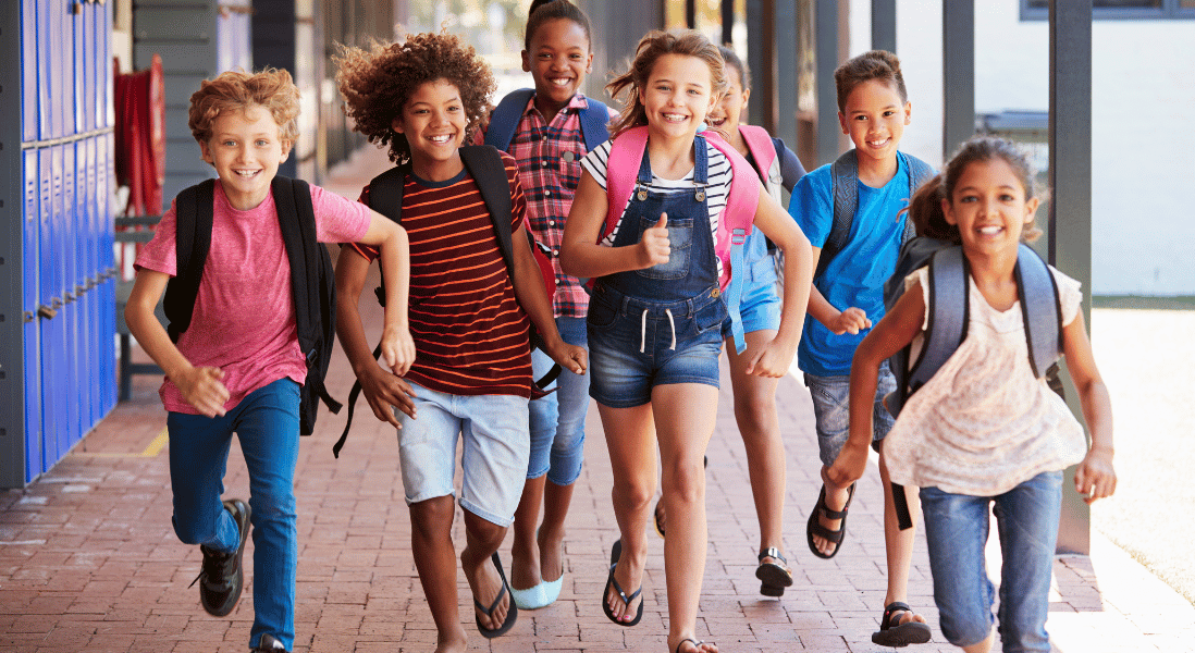 kids running on school premises